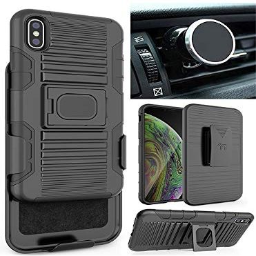 Nakedcellphone Rugged Combo for iPhone Xs Max Case - Black