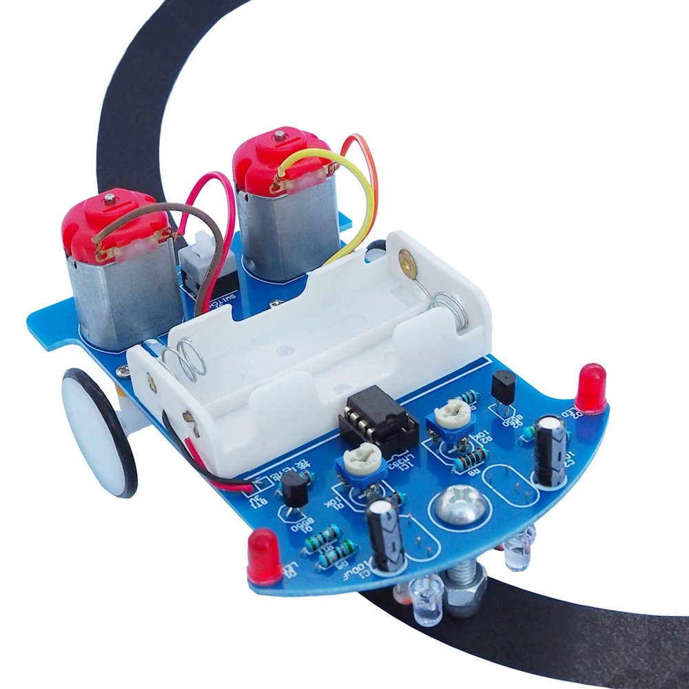 Soldering Project kit Solder Learning Practice for School Electronic Education, Great Fun DIY Kit for Electronics Hobbyists and Trainer (D2-5 Smart Car Kit)