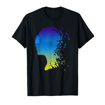 VR Virtual Reality Headset Augmented Reality Gifts Unisex-Adult Tech-Inspired Modern Black Short Sleeve T-Shirt Small
