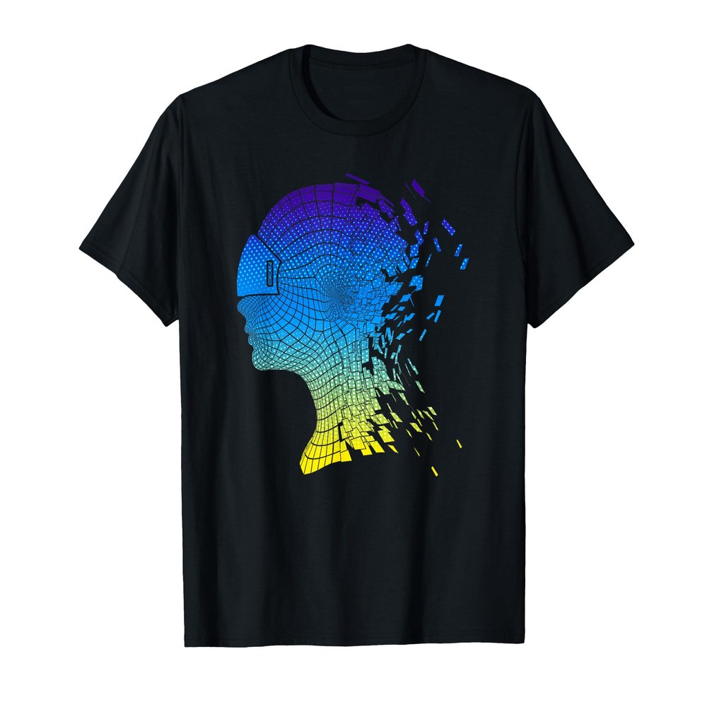 VR Virtual Reality Headset Augmented Reality Gifts Unisex-Adult Tech-Inspired Modern Black Short Sleeve T-Shirt Small