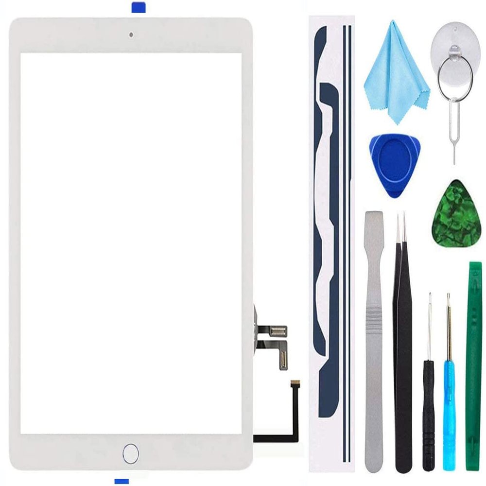 T Phael White Digitizer Repair Kit for 2017 iPad 9.7(A1822, A1823) Touch Screen Digitizer Replacement with Home Button + Tools Kit + PreInstalled Adhesive