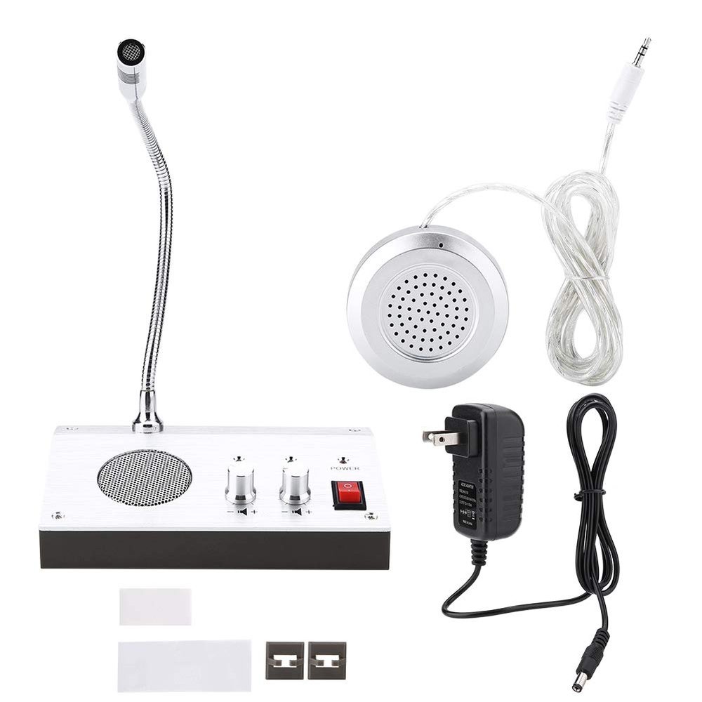 Intercom Dual Way System,Mic Speaker Window Counter Drive Thru Speaker Through Store Glass Counter for Bank Office Store Bus Station Security Company
