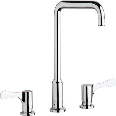 Elkay LKD2437BHC Chrome Concealed Deck Mount Faucet with ArcTube Spout and 4" Lever Handles