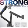 VIVO Premium Aluminum Full Motion Dual Monitor Desk Mount Stand with Lift Engine Arm, Fits Ultrawide Screens up to 35 inches, STAND-V102BB view 3