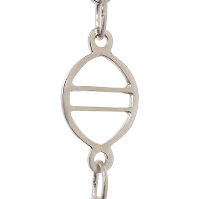 RCH Hardware CH-46-PN-3 | Decorative Solid Brass Chain for Hanging, Lighting - Geometric Motif Welded Links (3ft/ 1 Yard)