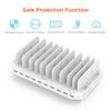 Alxum iPad Charging Station, 96W 10 Port USB Charging Station for Tablet and More Multi Devices Organizer with Detachable Dividers, White view 4