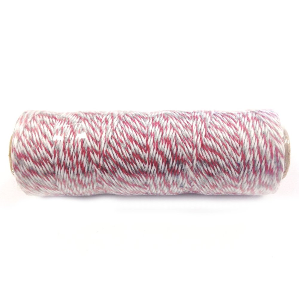 AllyDrew Cotton Baker's Twine 4ply 110 Yard, Red and Grey