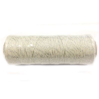 AllyDrew Cotton Baker's Twine 4ply 110 Yard, Metallic Silver