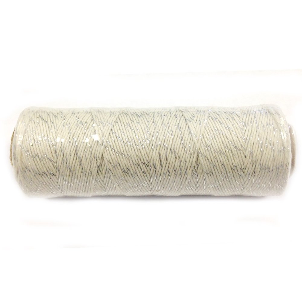 AllyDrew Cotton Baker's Twine 4ply 110 Yard, Metallic Silver