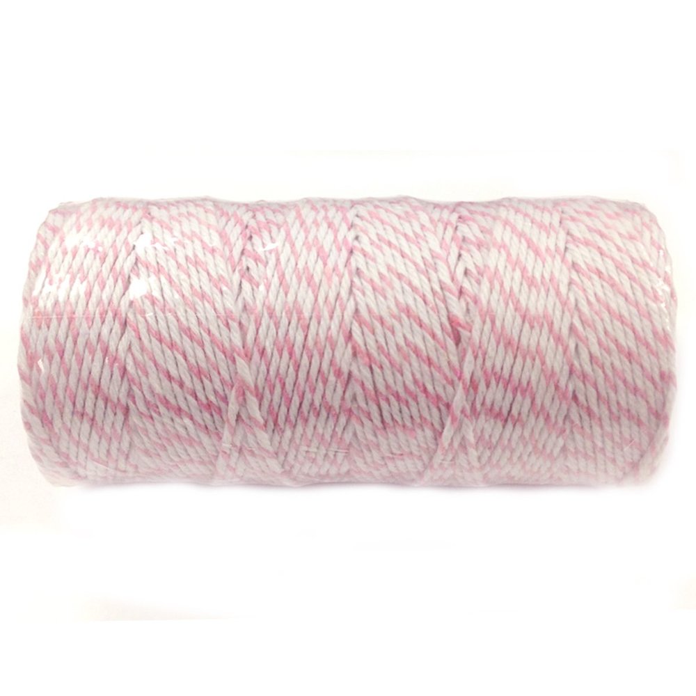 ALLYDREW 12ply 110 Yard Pink Cotton Baker's Twine Ribbon Twine for Baking & Crafts