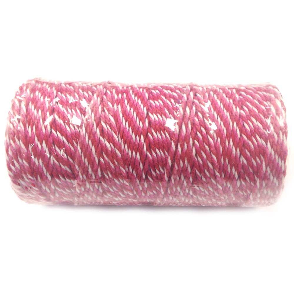 AllyDrew Cotton Baker's Twine 12ply 110 Yard, Red and Hot Pink