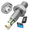 K EXCLUSIVE Discreet Spy Nut and Bolt Safe Rust-Resistant Stainless Steel, Hidden Compartment, Actual Working Nut and Bolt Hide Small Valuables in Plain Sight - 2 Overall view 1