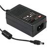 Mean Well GST25A48-P1J Desktop AC Adapter, 25W 48V 0.52A, DC P1J Barrel Plug, 2.1mm I.D. x 5.5mm O.D. x 11mm Center Positive Female, 3 Pole AC Inlet IEC320-C14, Input: 85~264VAC, Level VI view 1