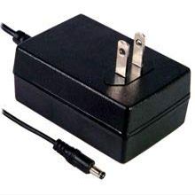 Mean Well GST25U24-P1J Wall Mount AC Adapter, 25W 24V 1.04A, DC P1J Barrel Plug, 2.1mm I.D. x 5.5mm O.D. x 11mm Center Positive Female, 2 Pole USA AC Plug, Input: 85~264VAC, Level VI