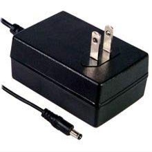Mean Well GST25U48-P1J Wall Mount AC Adapter, 25W 48V 0.52A, DC P1J Barrel Plug, 2.1mm I.D. x 5.5mm O.D. x 11mm Center Positive Female, 2 Pole USA AC Plug, Input: 85~264VAC, Level VI