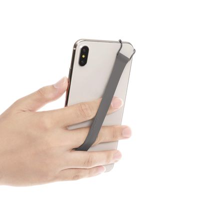 TFY Security Silicon Hand Strap Holder for Smartphones Gray