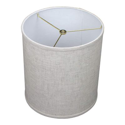 FenchelShades.com 11" Top Diameter x 11" Bottom Diameter x 12" Height Fabric Drum Lampshade Spider Attachment (Designer Linen Oatmeal)
