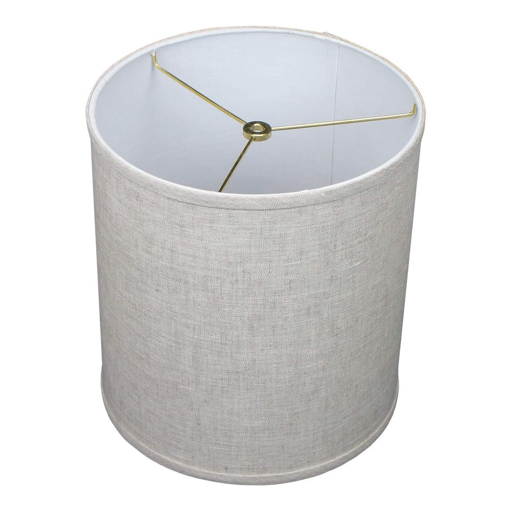 FenchelShades.com 11" Top Diameter x 11" Bottom Diameter x 12" Height Fabric Drum Lampshade Spider Attachment (Designer Linen Oatmeal)