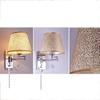 ZJZTD Pull Chain Swing Arm Wall Sconce E27 Metal Crystal and Cloth Shade Living Room Bedroom Bedside Study Wall Lamp (Size : 30cm22cm) view 3