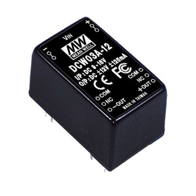 MEAN WELL DCW03B-15 -/+15V -/+10-/+100mA 3W DC-DC Regulated Dual Output Converter