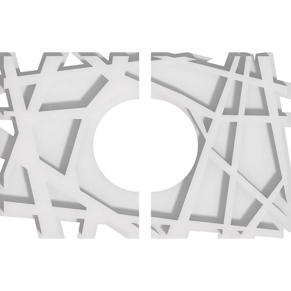 Ekena Millwork CMP12X8NO2-04000 Novo Architectural Grade PVC Contemporary, Two Piece Urethane Ceiling Medallions 12"W x 8"H x 4"ID x 4 1/4"C x 1"P