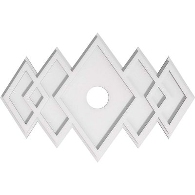 Ekena Millwork CMP26X17ZE-03000 Zoe Architectural Grade PVC Contemporary Urethane Ceiling Medallions 26"W x 17 3/8"H x 3"ID x 8"C x 1"P