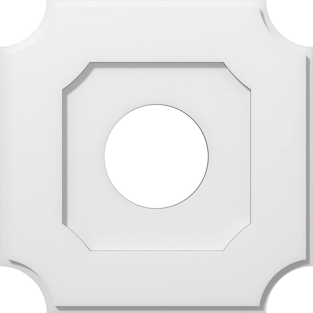 Ekena Millwork CMP18LE-06000 Locke Architectural Grade PVC Contemporary Urethane Ceiling Medallions 18"OD x 6"ID x 10 3/4"C x 1"P
