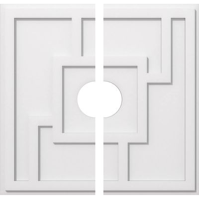Ekena Millwork CMP26KX2-05000 Knox Architectural Grade PVC Contemporary, Two Piece Urethane Ceiling Medallions 26"OD x 5"ID x 9"C x 1"P
