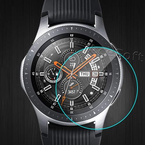High Definition Premium 2.5D Rounded Edges Scratch Resistant Anti-Shatter Tempered Glass Screen Protector Compatible with Samsung Galaxy Watch 46mm Smartwatch