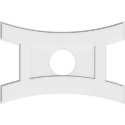 Ekena Millwork CMP34X22HN-07000 Haven Architectural Grade PVC Contemporary Urethane Ceiling Medallions 34"W x 22 5/8"H x 7"ID x 7 1/4"C x 1"P