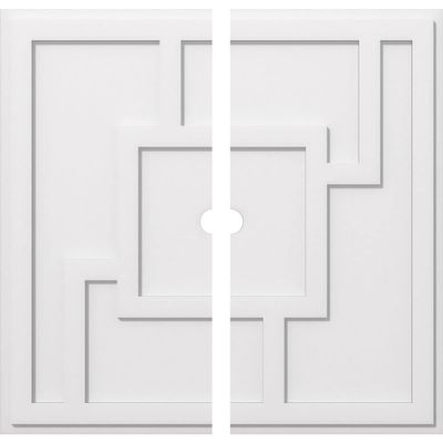 Ekena Millwork CMP34KX2-02000 Knox Architectural Grade PVC Contemporary, Two Piece Urethane Ceiling Medallions 34"OD x 2"ID x 11 3/4"C x 1"P