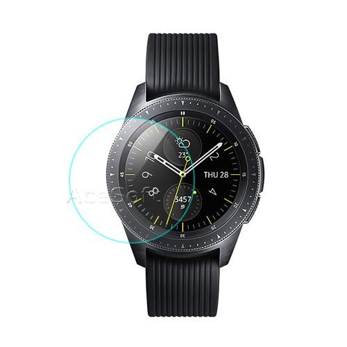 Full Coverage Ultra Clear 9H Hardness Anti-Scratch Bubble-Free Shockproof Tempered Glass Screen Protector Film Compatible with Samsung Galaxy Watch 42mm Smartwatch - Easy to Install