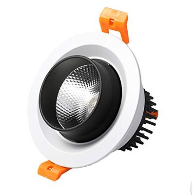 BRILLRAYDO 5W LED Ceiling Recessed Flushed Mounted Circle Light Lighting Concave Lens Anti-Glare Picture Project Black Pure White