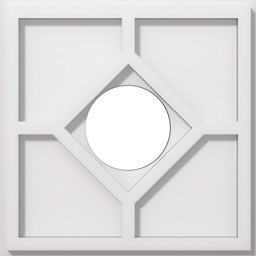 Ekena Millwork CMP12EY-04000 Embry Architectural Grade PVC Contemporary Urethane Ceiling Medallions 12"OD x 4"ID x 4"C x 1"P