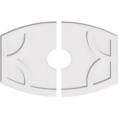Ekena Millwork CMP30X20KY2-05000 Kailey Architectural Grade PVC Contemporary, Two Piece Urethane Ceiling Medallions 30"W x 20"H x 5"ID x 16 1/4"C x 1"P