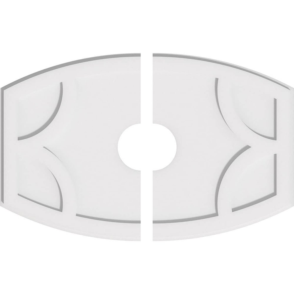 Ekena Millwork CMP30X20KY2-05000 Kailey Architectural Grade PVC Contemporary, Two Piece Urethane Ceiling Medallions 30"W x 20"H x 5"ID x 16 1/4"C x 1"P