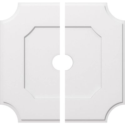 Ekena Millwork CMP38LE2-05000 Locke Architectural Grade PVC Contemporary, Two Piece Urethane Ceiling Medallions 38"OD x 5"ID x 22 3/4"C x 1"P