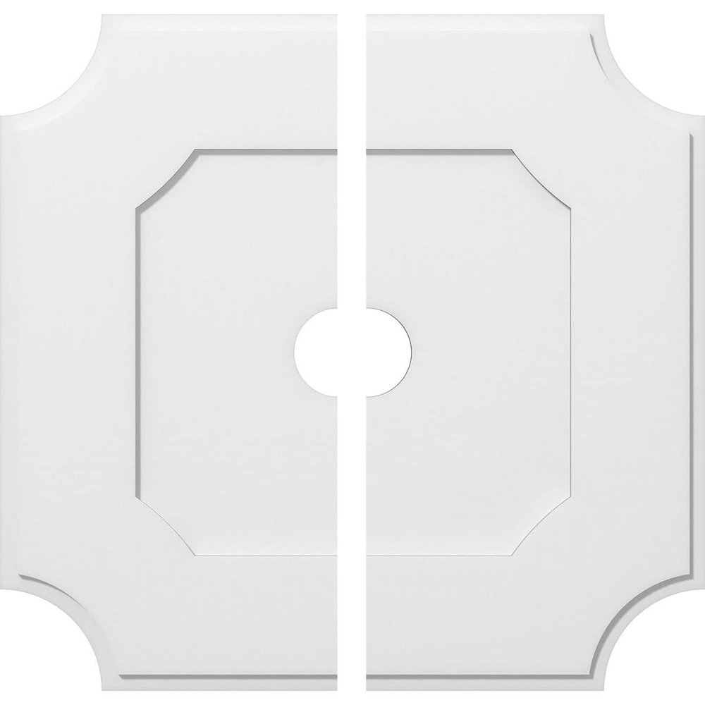 Ekena Millwork CMP38LE2-05000 Locke Architectural Grade PVC Contemporary, Two Piece Urethane Ceiling Medallions 38"OD x 5"ID x 22 3/4"C x 1"P