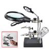 Beileshi 2.5X 7.5X 10X LED Light Helping Hands Magnifier Soldering Station,Magnifying Glass Stand with Auxiliary Clamp and Alligator Clips view 1
