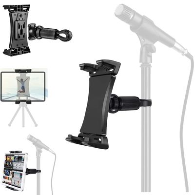 ChargerCity 360 Swivel 1/4-20 Tripod Tablet Smartphone Holder w/Pole Mic Microphone Stand Mount Compatible w/iPad, iPad Pro, iPad Air, iPad mini Galaxy tab iPhone, Smartphone 4.7-12.9" Tablets