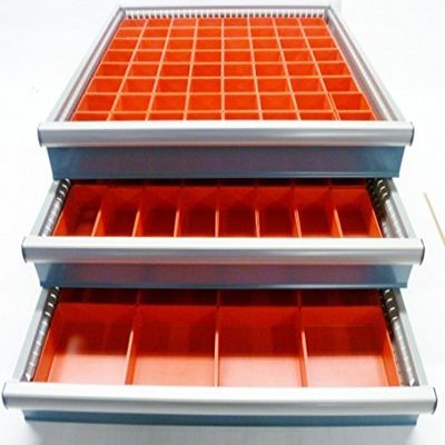 Schaller 112 Pc Red Plastic Box Assortment 2" Deep - Three (3) Sizes