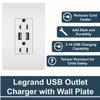 Legrand radiant 15 Amp Duplex Outlet 3.1A USB Type A White Wall Plate 1 Pack view 2