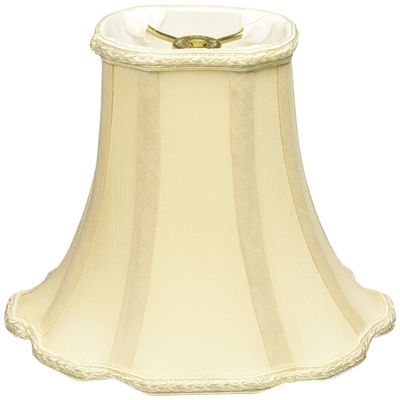 Royal Designs Scalloped Oval Bell Designer Lamp Shade, Beige, (4 x 3) x (8 x 6) x 7