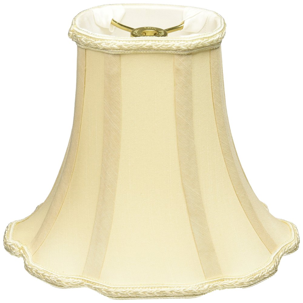 Royal Designs Scalloped Oval Bell Designer Lamp Shade, Beige, (4 x 3) x (8 x 6) x 7