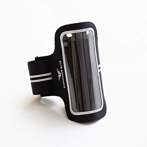 Endurance Elite | Water-Resistant Running Armband for iPhone 7/8/X and Plus, Samsung, Huawei, Moto, Google and Devices up to 6 Inch - Black (Fits Arm Girth 10.8~16.5")