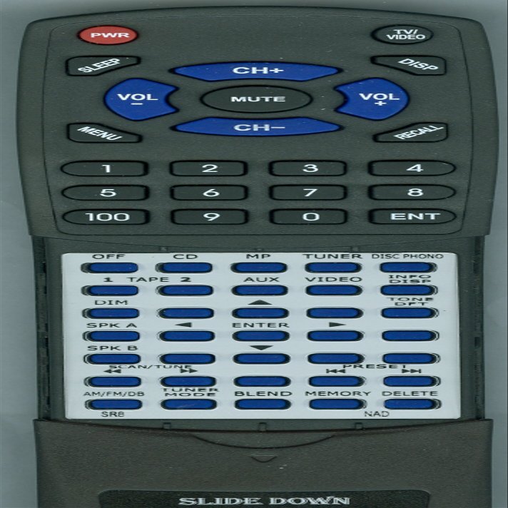 Replacement Remote Control for NAD C375BEE, C326BEE, C165BEE, C422, RCSR8, SR8