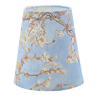 Plum Blossom 9.94 x 5.9 x 6.3" Blue Fabric Cone Lamp Shade
