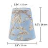 Plum Blossom 9.94 x 5.9 x 6.3" Blue Fabric Cone Lamp Shade view 2
