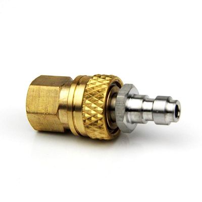 PCP Airforce Paintball Stainless Steel Double End Male Plug with Quick Disconnect M10*1 Female Coupler Connector (Type 1)