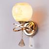 ZJZTD E27 Pull Chain Wall Light Lamp Metal Glass Shade for Bedside Lamp/Living Room/Wall Sconce/Stair Lamp, Gold Color (Size : Single Head) view 3